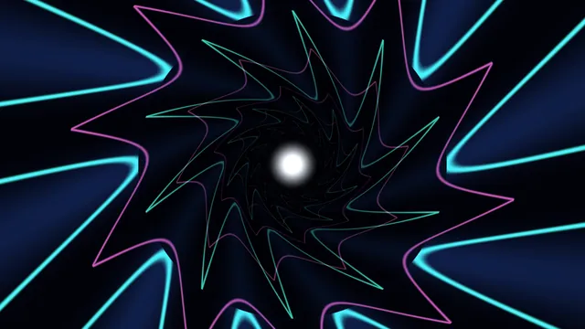 Neon spiral geometry around a central light — neon spiral wallpaper at 3840x2160
