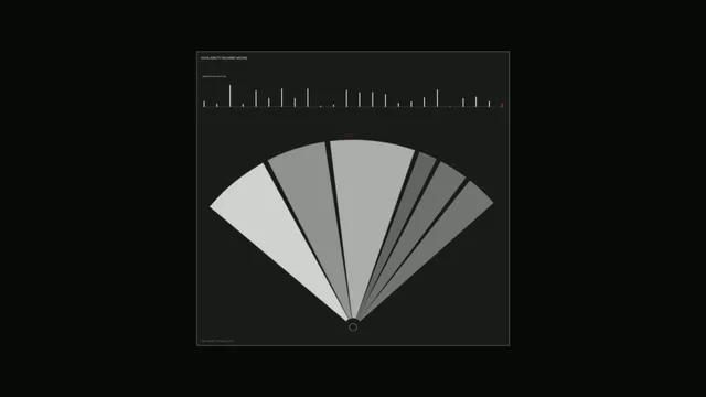 Monochrome fan chart with bearing wedges — fan chart wallpaper at 3840x2160