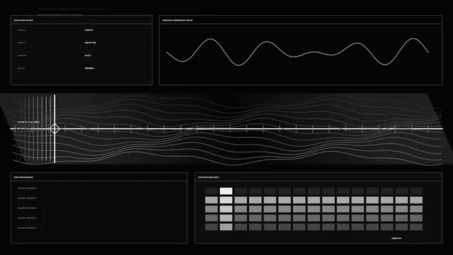 Black Terrain Confidence Chart with Contour Lines — terrain chart wallpaper at 3840x2160