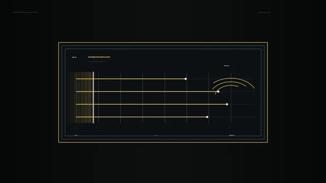 Golden Lines on a Dark Analytical Grid — analytical diagram wallpaper at 3840x2160