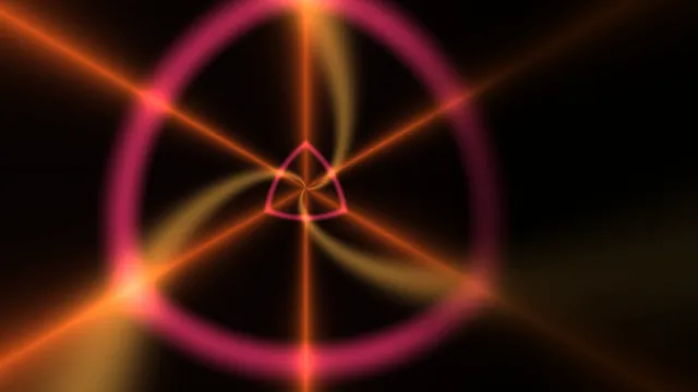 Magenta ring with amber radial light — abstract wallpaper at 3840x2160