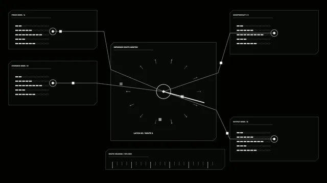 Monochrome inference route diagram on black — route diagram wallpaper at 3840x2160