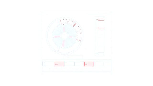 Circular interface diagram in white and red light — radial diagram wallpaper at 3840x2160
