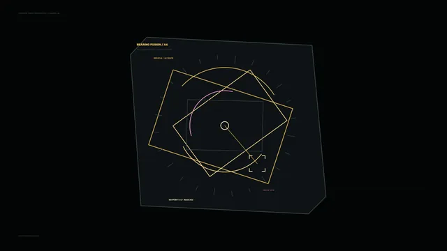 Geometric bearing diagram in amber and violet — geometric diagram wallpaper at 3840x2160