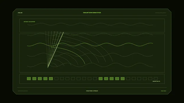 Green sonar console with echo waveforms — sonar wallpaper at 3840x2160