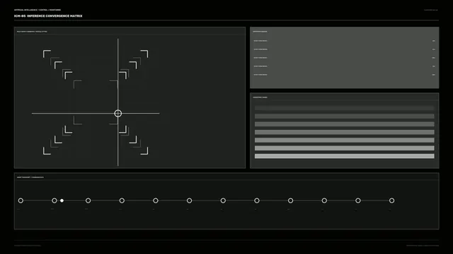 Dark Convergence Matrix with Geometric Data Panels — convergence matrix wallpaper at 3840x2160