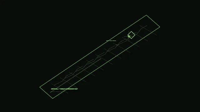 Green corridor map on a field of black — corridor map wallpaper at 3840x2160