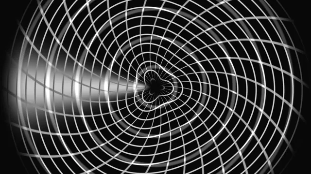 Monochrome radial lattice with a dark central void — radial lattice wallpaper at 3840x2160