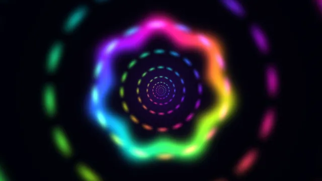 Neon rings in a field of black — neon rings wallpaper at 3840x2160