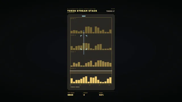 Token stream stack in amber light — token stream wallpaper at 3840x2160