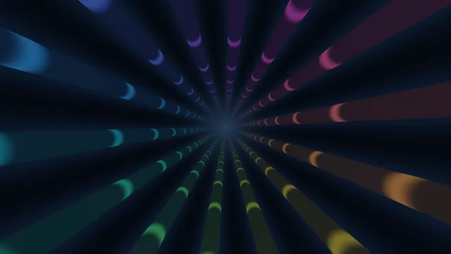 Chromatic rays converging through deep space — radial wallpaper at 3840x2160