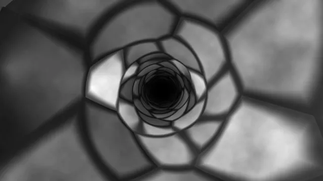Monochrome geometric spiral with layered petals — spiral wallpaper at 3840x2160