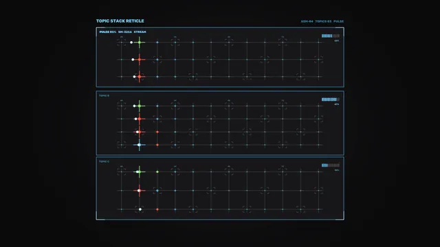 Neon Grid Reticle in Three Panels — neon grid wallpaper at 3840x2160
