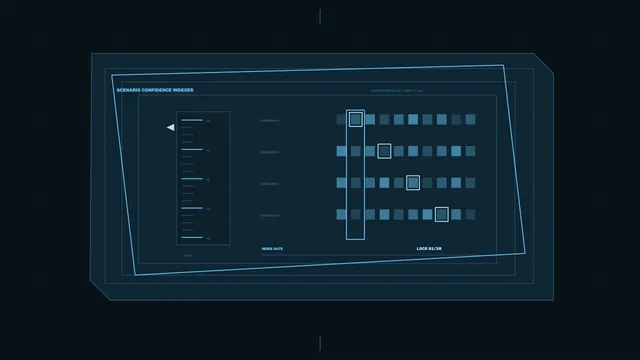 Scenario grid in a blue interface — scenario grid wallpaper at 3840x2160