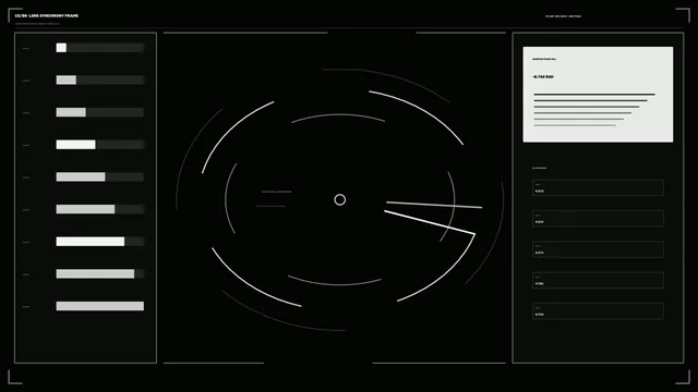Monochrome orbital diagram with luminous arcs — orbital diagram wallpaper at 3840x2160
