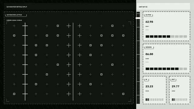 Monochrome interface lattice with measured glyphs — monochrome wallpaper at 3840x2160