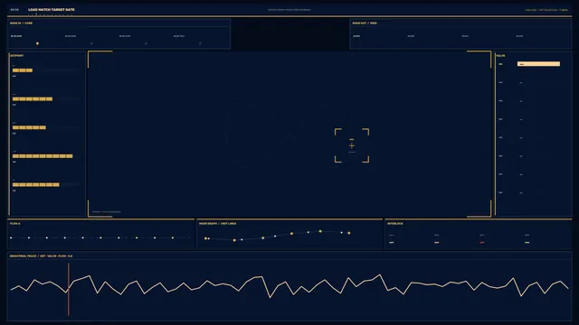 Navy Industrial Control Grid with Amber Signals — industrial interface wallpaper at 3840x2160