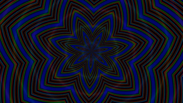 Electric blue radial maze with floral symmetry — radial pattern wallpaper at 3840x2160