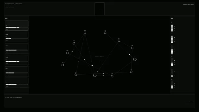 Dark orbital network diagram with fine line geometry — orbital network wallpaper at 3840x2160