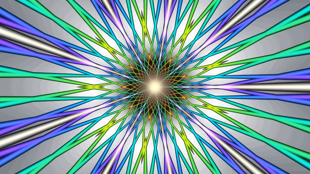 Radiant geometric burst in neon lines — radial abstraction wallpaper at 3840x2160