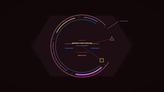 Inference Target Resolver in Neon Orbital Lines — neon interface wallpaper at 3840x2160