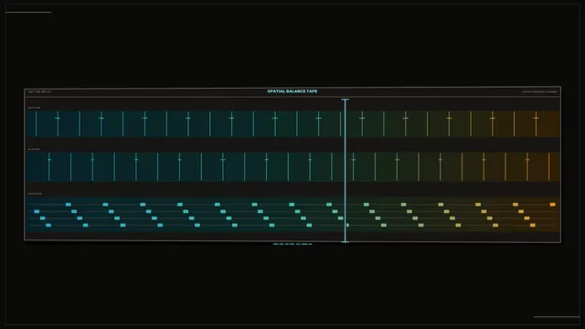 Spatial balance diagram in cyan and amber — technical diagram wallpaper at 3840x2160