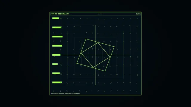 Luminous green orbital grid on a dark field — neon green wallpaper at 3840x2160