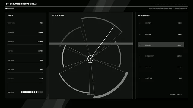 Monochrome exclusion sector control interface — control interface wallpaper at 3840x2160