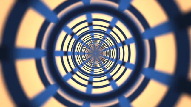 Concentric blue rings around a golden vanishing point — concentric rings wallpaper at 3840x2160